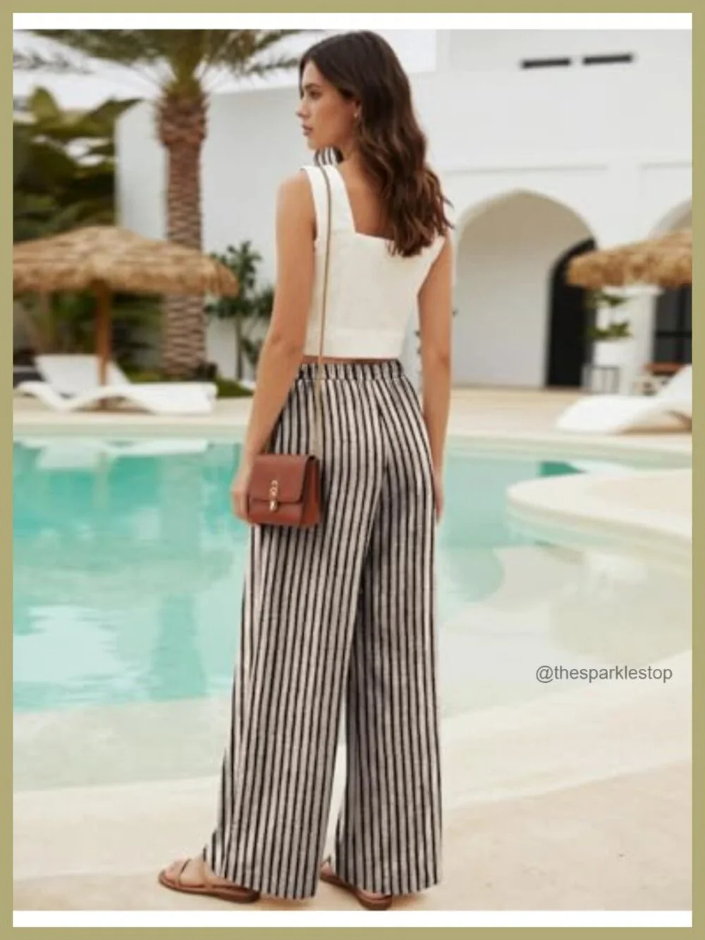 Women's Linen Wide Leg Palazzo Pants with Pockets